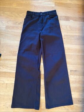 Zara Wide-Leg Jeans in espresso brown size 4 tailored for 5’4 petite